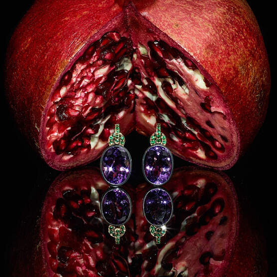 Zweifarbige Edelstein-Ohrringe