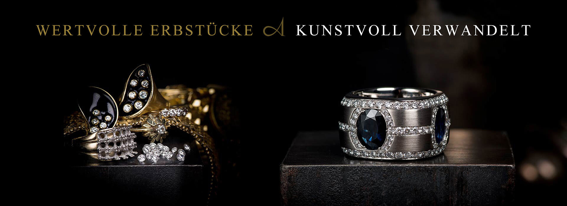 kunstvoll zu einem Ring umgearbeiteter Erbschmuck